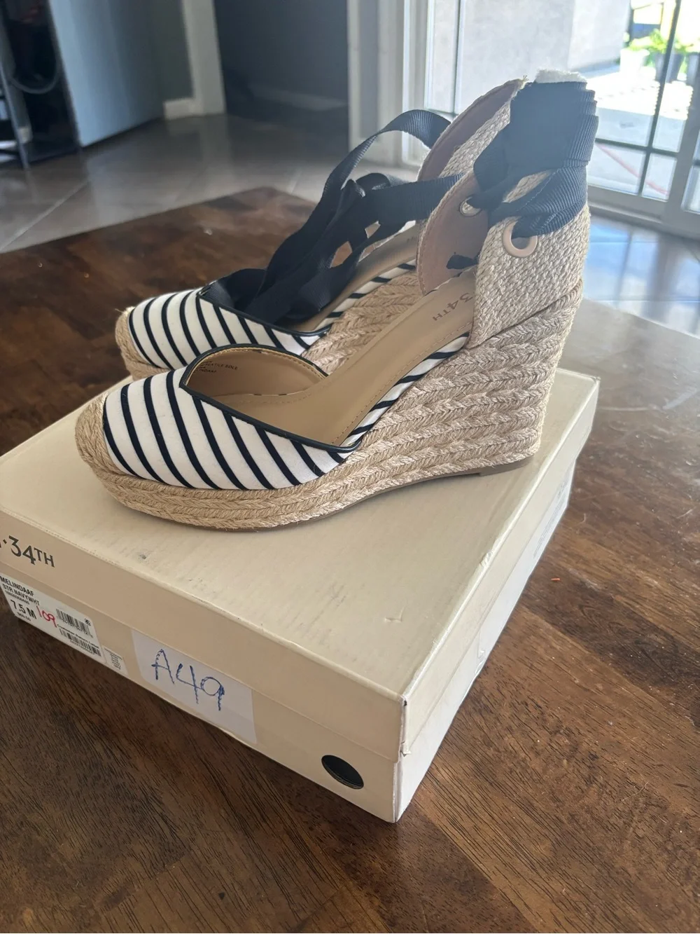 On 34th Woman’s Melindaa Espardrille wedge sandals size 7.5